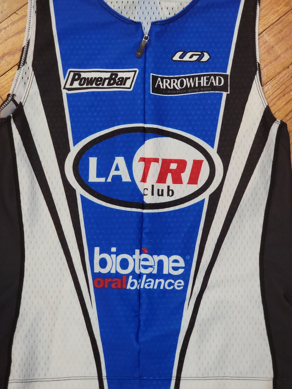 LA TRI Club Women's Blue and White Athletic Camisole